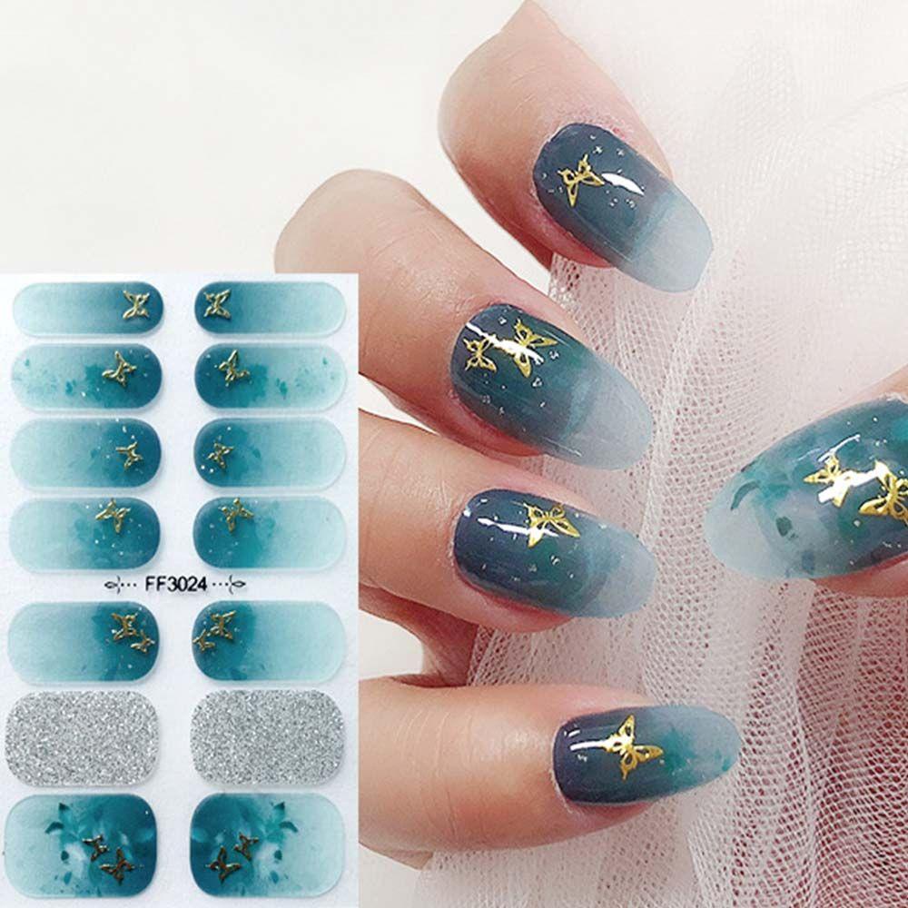 QQMALL Miếng Dán Trang Trí Móng Tay Tự Dính Phong Cách Nhật Bản Thời Trang Dành Cho Nữ