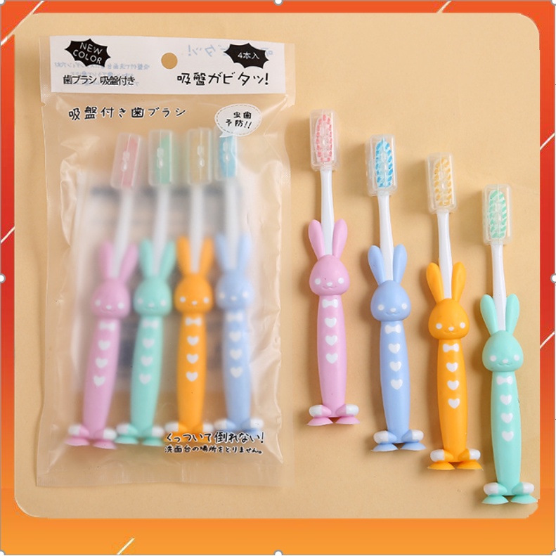 Combo 8 bàn chải đánh răng trẻ em hình thú - bàn chải trẻ em lông tơ siêu mềm cho bé yêu