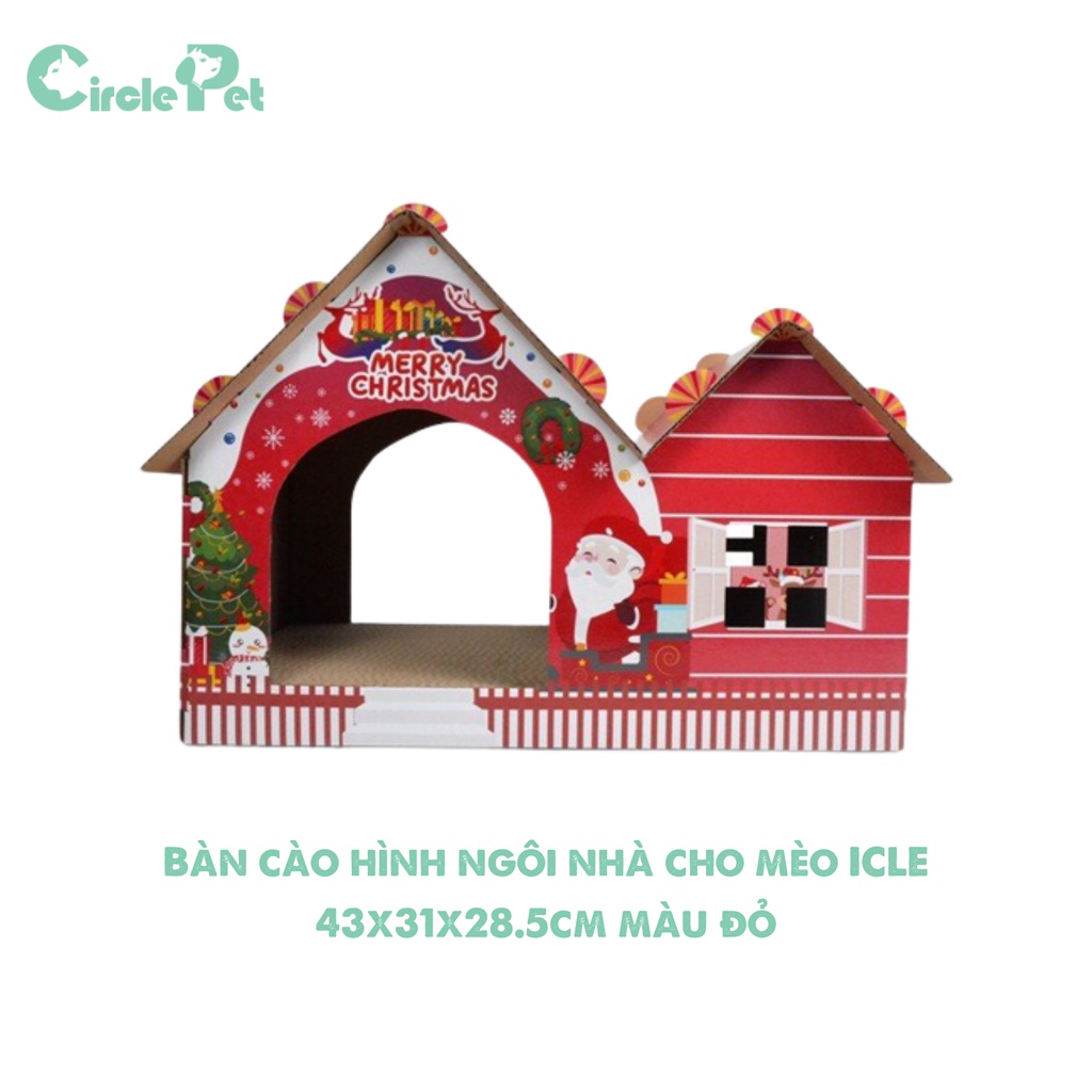 Bàn Cào Móng Cho Mèo ICLE Hình Ngôi Nhà Nhiều Màu Sắc Giúp Mèo Giải Stress - Circle Pet