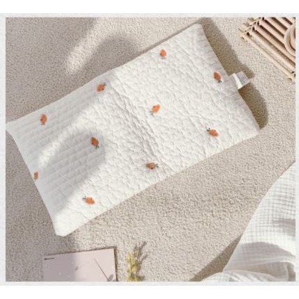 Gối mỏng sơ sinh chữ nhật Dottodot / Malolotte thêu họa tiết cotton 100s Hàn Quốc cho bé