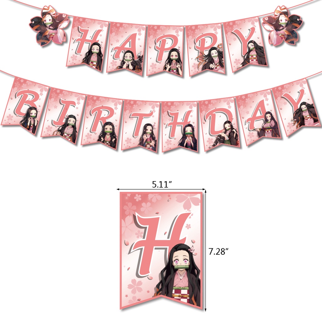 Bộ 2 Bong Bóng Trang Trí Tiệc Sinh Nhật Chủ Đề Demon Slayer Cho Bé YS2