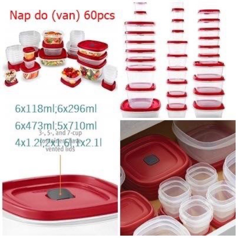 Bộ hộp Rubbermaid 60 món