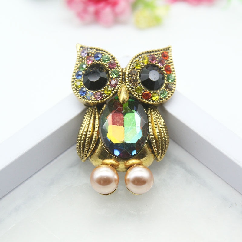 Ghim CàI ÁO HìNh Chú Cú MèO ĐíNh Kim Cương Giả ThờI Trang Cho Nữ