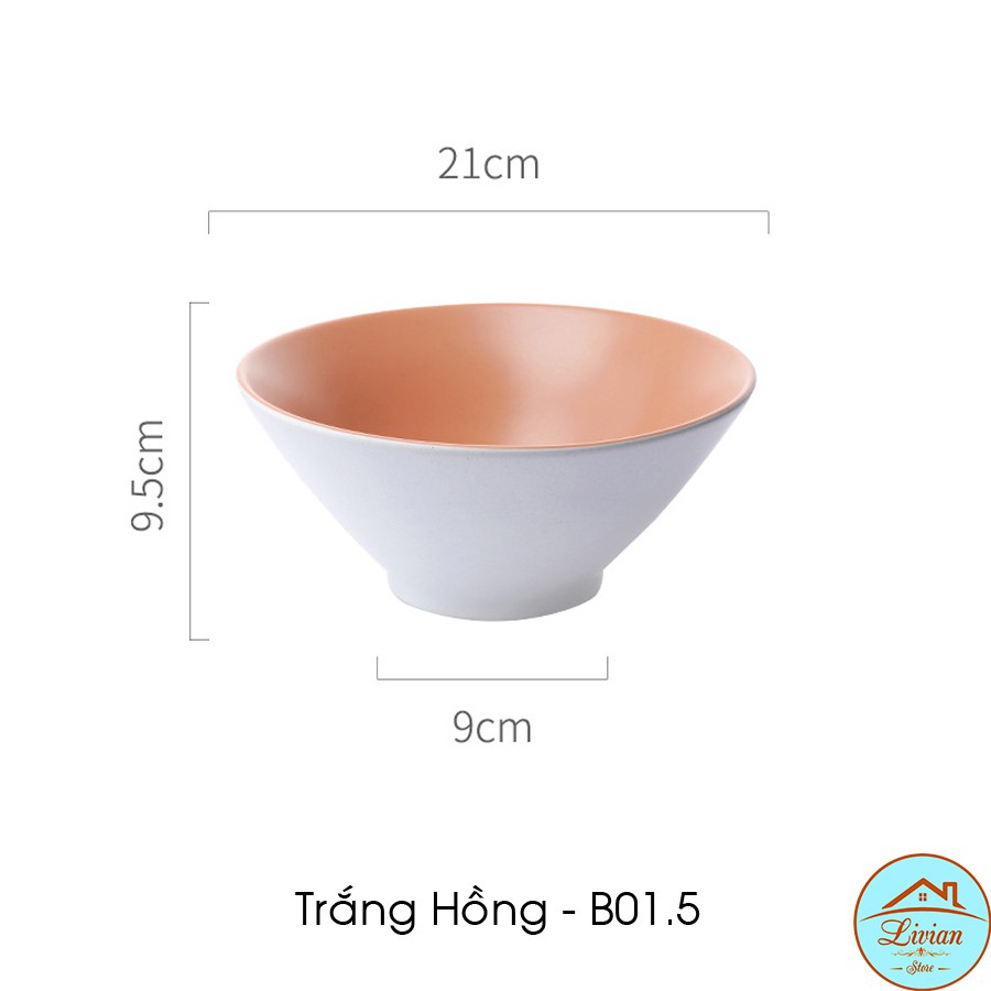 Tô sứ ăn mì, ăn phở, đựng canh, đựng salad 21cm nhiều màu - KÈM ẢNH THẬT - HÀNG CÓ SẴN