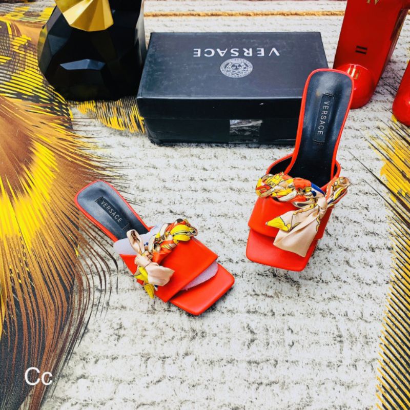 c Guốc Đỏ 7p Cột Nơ Vải Xích Mềm Êm Fullbox Bill Túi Cao Cấp