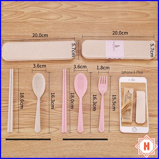 Xả Sốc 3 Ngày Set Đũa, dĩa, Thìa 3 chi tiết từ nhựa lúa mạch