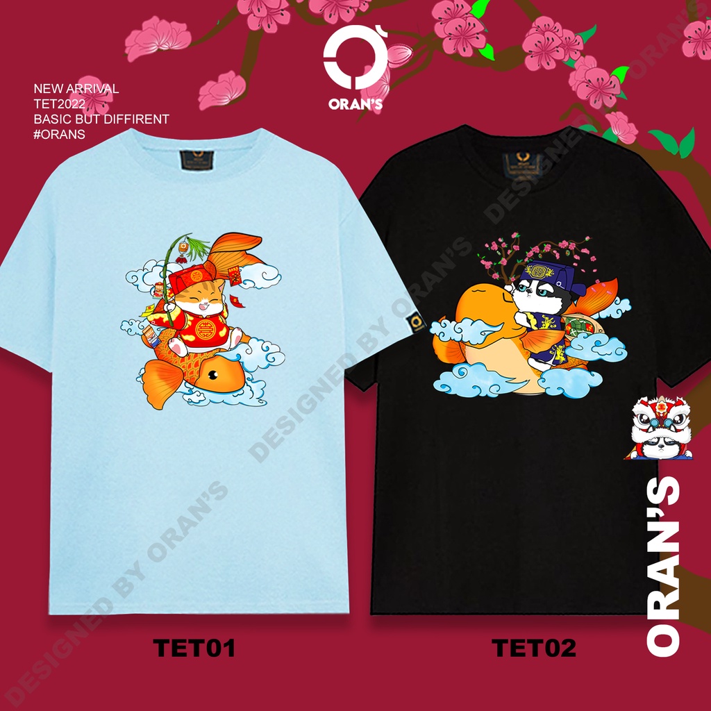 Áo thun đôi táo quân về trời ORAN’S tay lỡ Oversize chất Cotton 4C Tee 2022