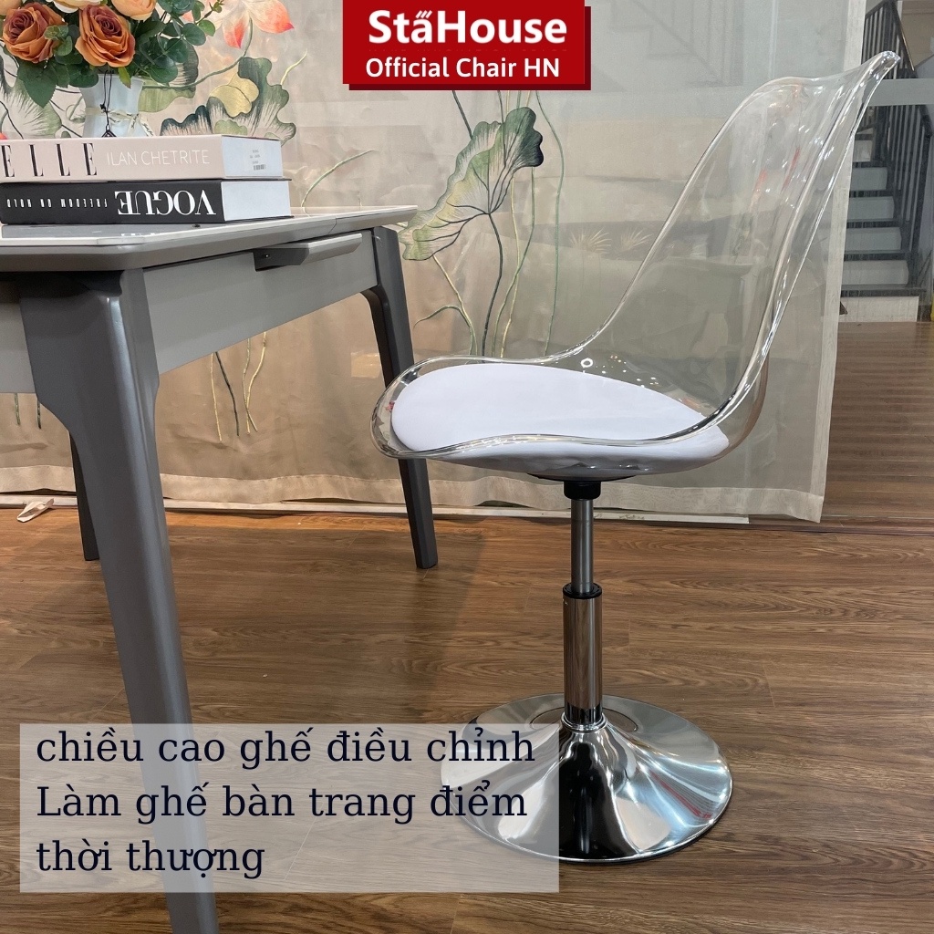 Ghế Eames Nhựa Trong Suốt Arylic,Ghế Café Ban Công Ngồi Làm Việc Phong Cách Bắc Âu Thời Trang GTD101 Stahouse