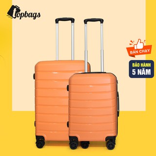 Vali nhựa dẻo PP chống va đập VL030 màu cam size 24 - Vali kéo nhựa TOPBAGS