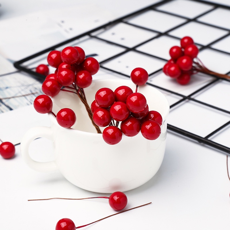 150 Quả Cherry Nhân Tạo Trang Trí Giáng Sinh