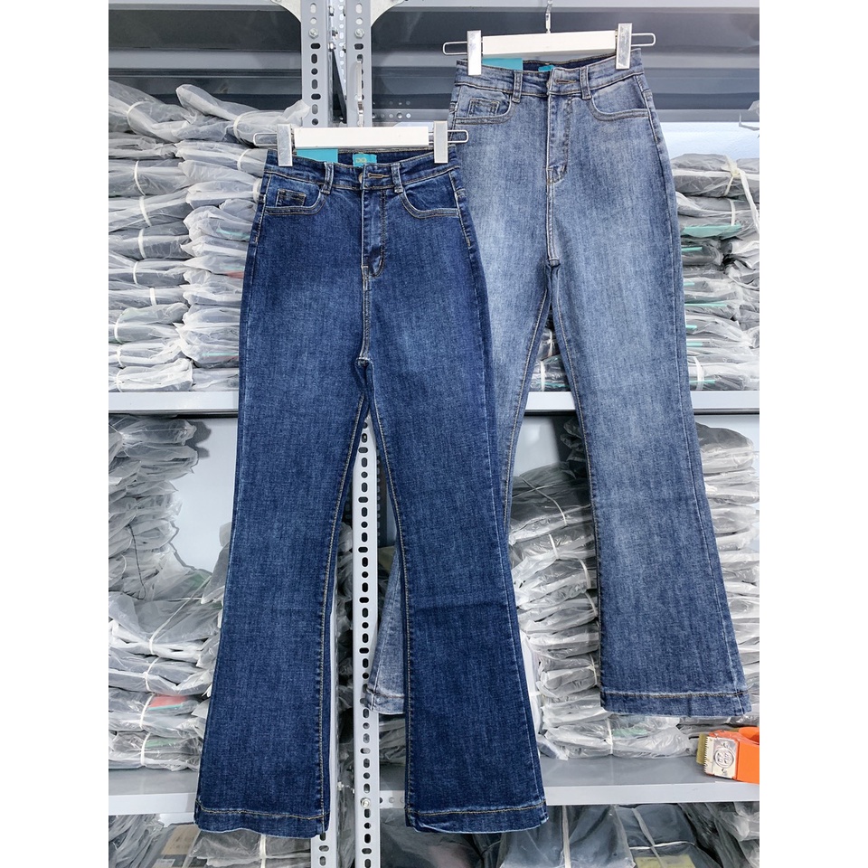 quần jeans nữ ống loe quần bò loe ống bass cạp lưng cao phom dài 100cm chất jean co dãn | BigBuy360 - bigbuy360.vn