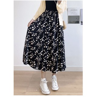 [Chân Váy Dài Qua Gối]💃Chân váy Vintage HÀN QUỐC - Juka Shop