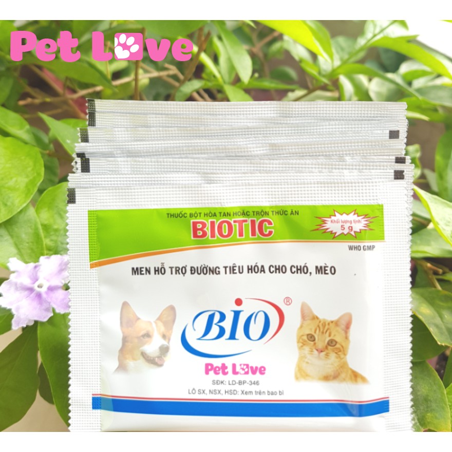 Combo 10 gói men tiêu hóa Biotic cho chó mèo