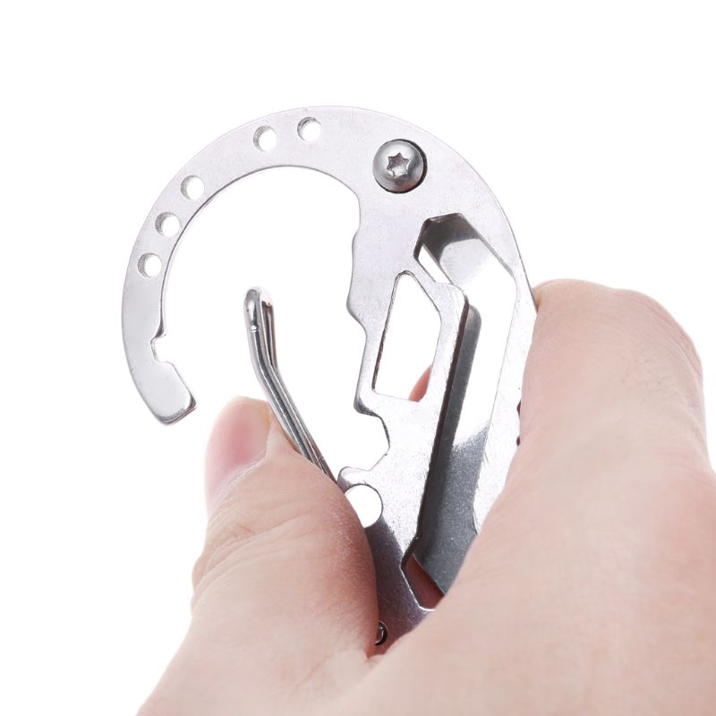 Multifunction EDC Keychain Case Carabiner Outdoor Tool Key Holder Organizer Clip