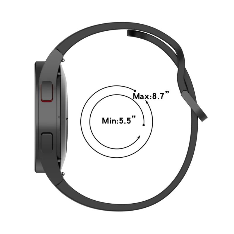 Dây silicon ngàm cong cao dấp dành cho các loại smartwatch có dây 20mm