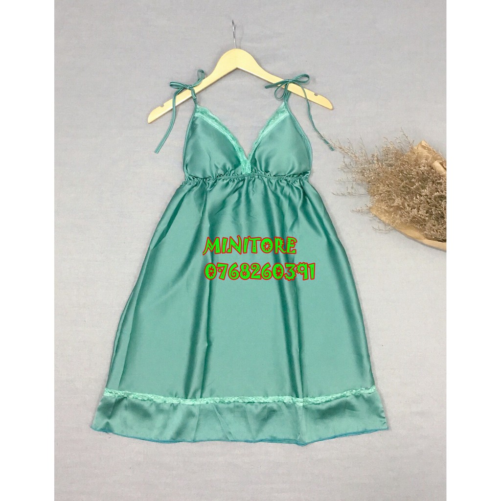 [SIZE 45-60KG] ĐẦM SATIN 2 DÂY CÓ MÚT, CHẤT VẢI MỊN MÁT ÍT NHĂN KẾT HỢP REN CÁCH ĐIỆU - XƯỞNG NHÀ MAY BAO ĐẸP