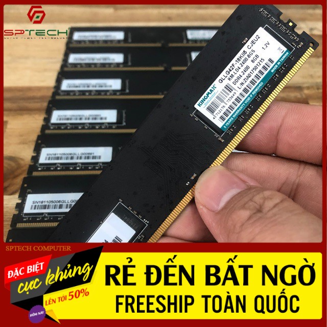 RAM 𝓕𝓡𝓔𝓔𝓢𝓗𝓘𝓟 BỘ NHỚ Ram DDR4 - 4GB/8GB Bus 2400 Kingmax ( BH 36 Tháng ) SPTECH COMPUTER