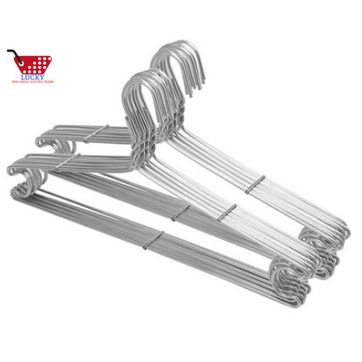 Combo 10 Móc Nhôm Treo quần áo Người lớn Loại Dày-Ko ố vàng ra quần áo