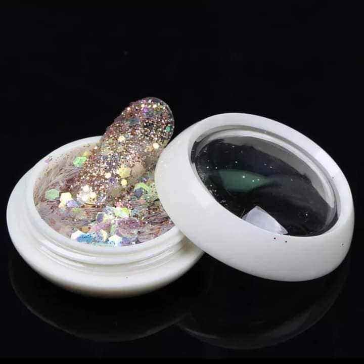 Sét nhũ vẩy cá 6 hũ siêu sáng ẩn gel,nhũ ẩn gel nails