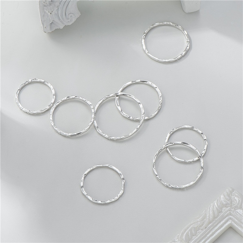 Nhẫn bạc nhẫn nữ bạc s925 cá tính vòng tròn nhấp nhô bất đối xứng có size Cá jewelry