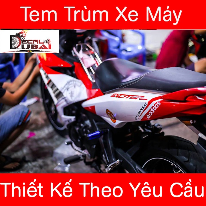 Tem Trùm Exciter 150 Trắng Đỏ Manchester