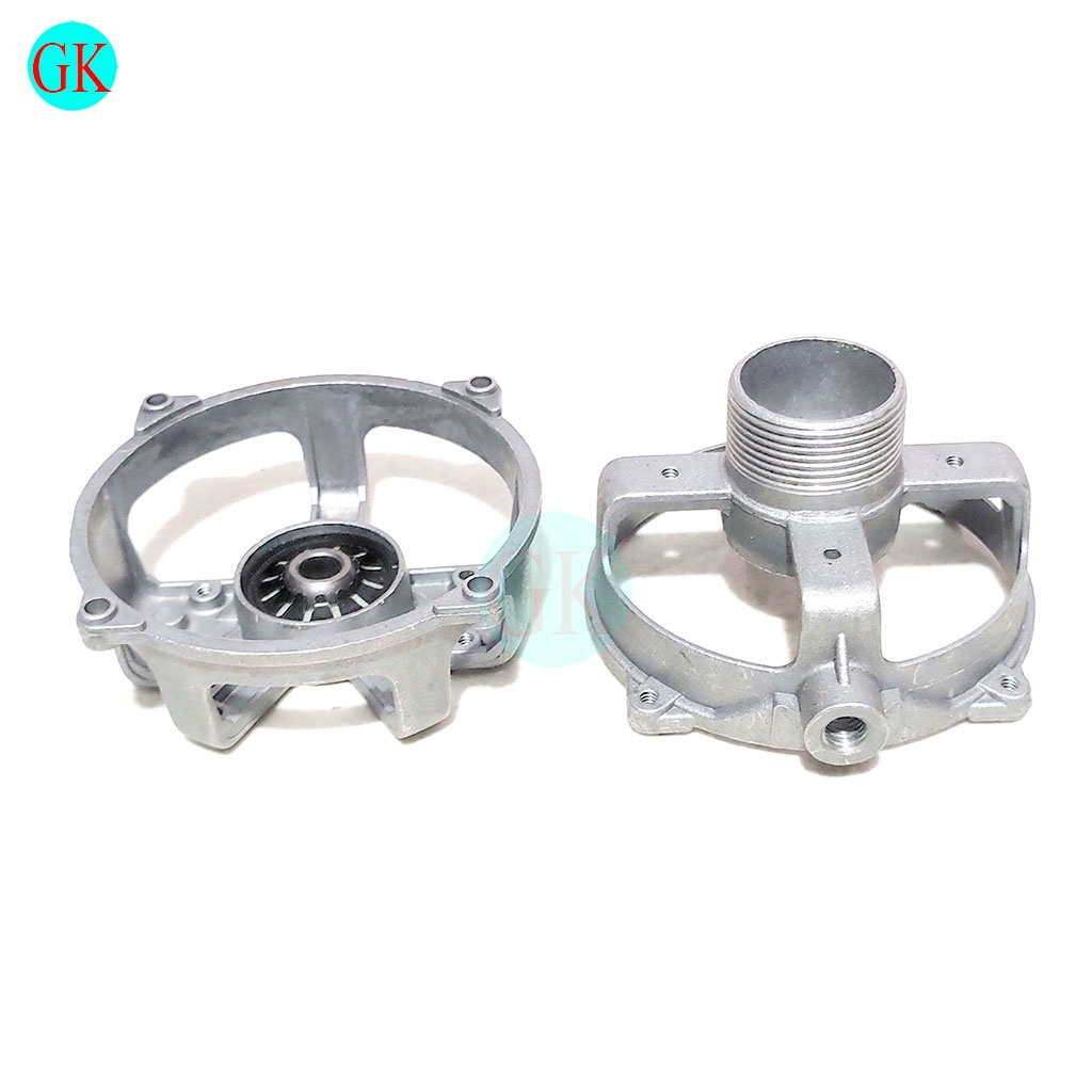 Bộ khung nhôm quạt bàn gắn sẵn bạc tròn