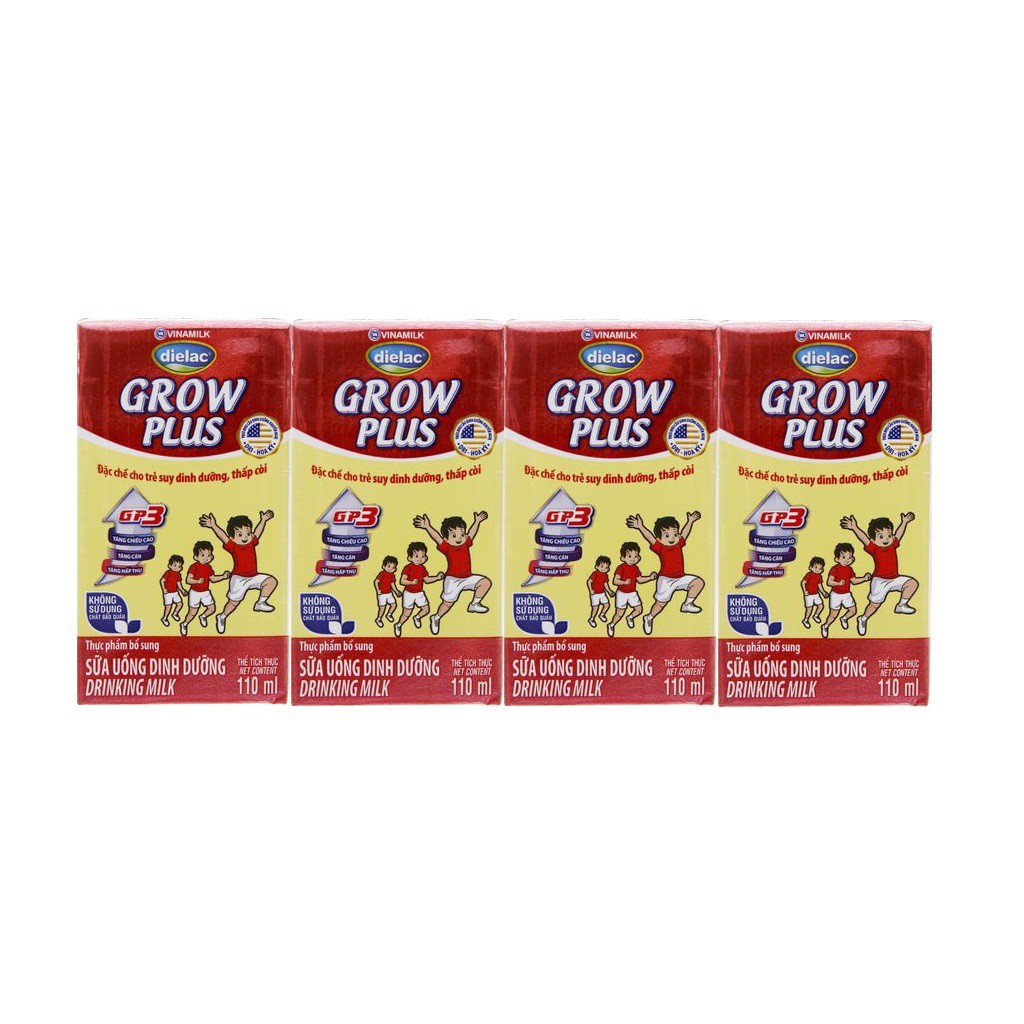 Sữa bột pha sẵn Dielac Grow plus vỉ 4 hộp x 110ml (Date luôn mới)