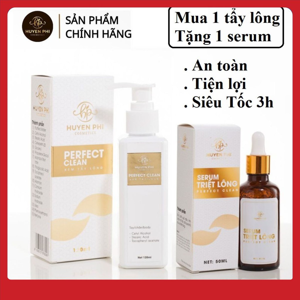 Kem Tẩy Lông Huyền Phi FREESHIP, Tặng Serum Triệt Lông Hàng Chĩnh Hãng Perfect Clean