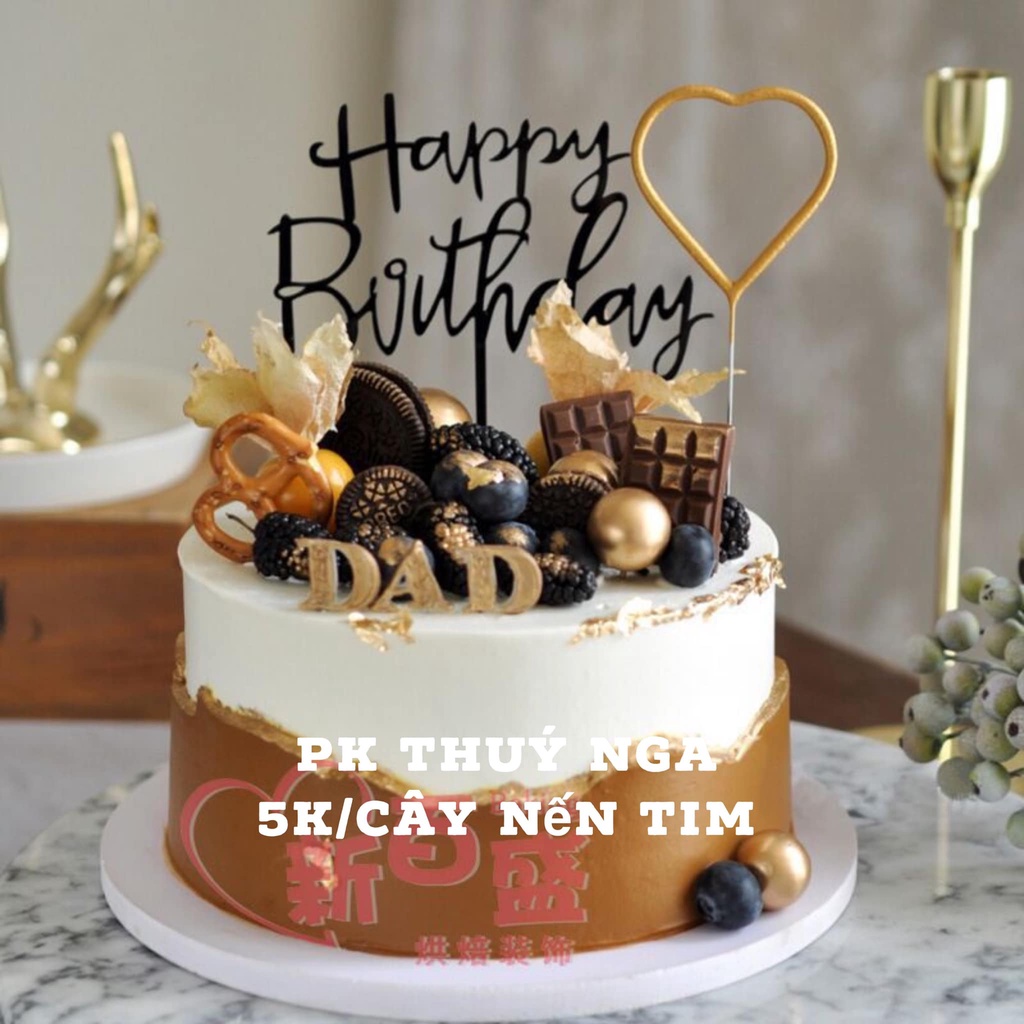 10 NẾN CÂY TIM,SAO RỖNG TRANG TRÍ BÁNH KEM
