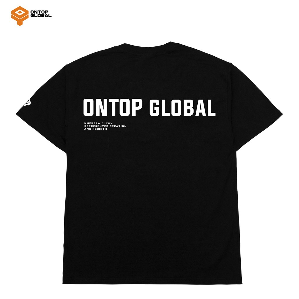 Áo thun local brand chính hãng tay lỡ form rộng nam nữ màu đen ONTOP - Khepra
