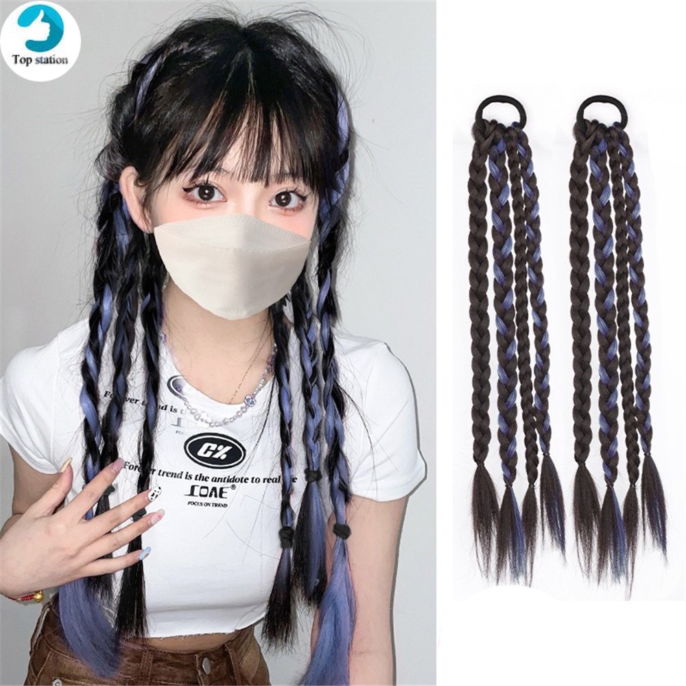 Tóc Giả Thắt Bím Đuôi Ngựa Nhiều Màu Sắc Dành Cho Nữ