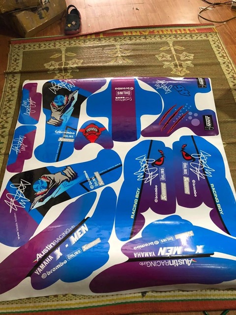 Tem trùm xe điện xmen xanh tím