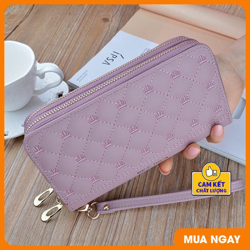 Ví Bóp nữ thời trang kẻ caro 2 ngăn khoá kéo nhiều ngăn đựng tiền,đựng thẻ và điện thoại tiện lợi ST905