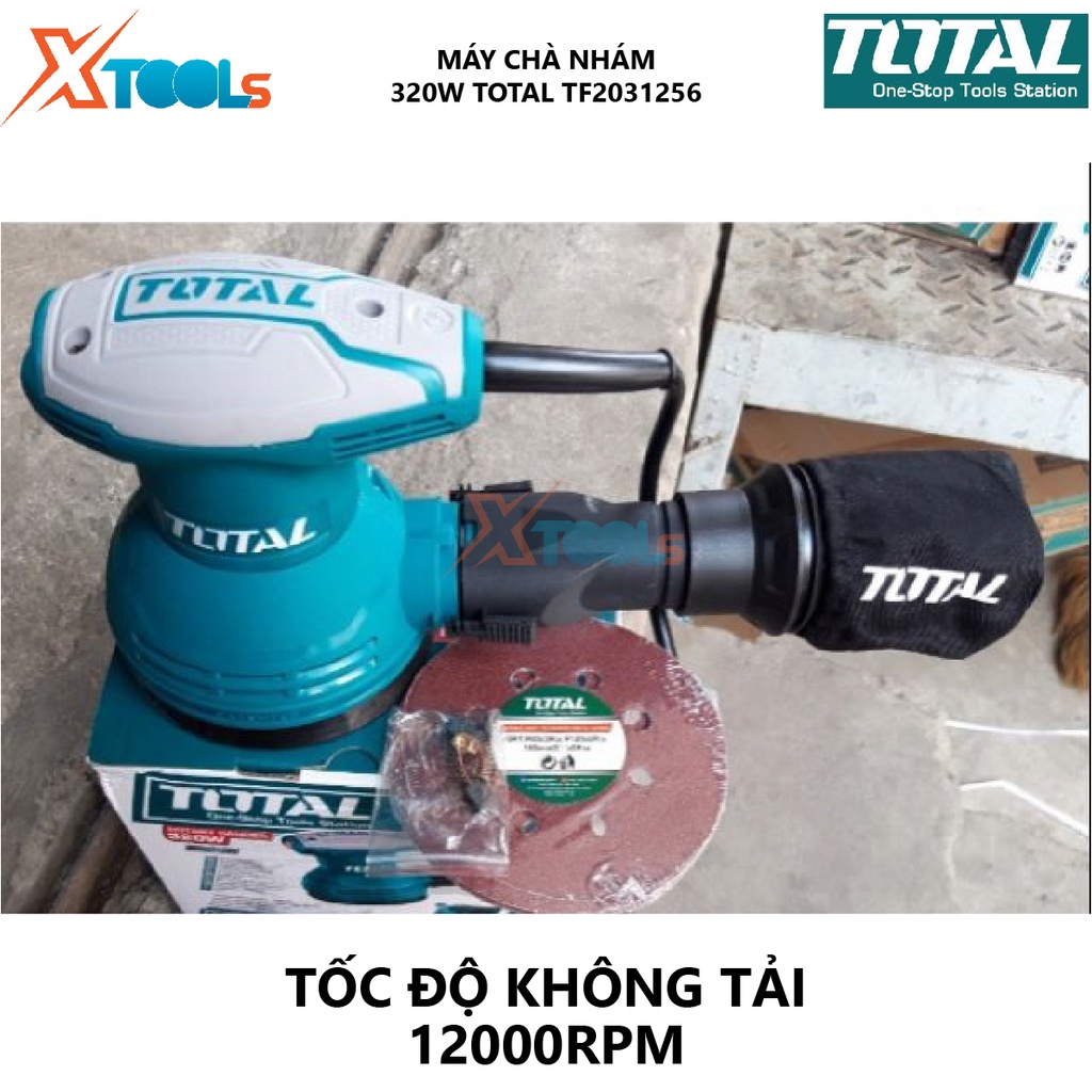 Máy chà nhám tròn 320w INGCO RS3208 - TOTAL TF2031256, đường kính đĩa 125mm, điện thế 220-240V, tặng 1 nhám và 1 bộ than