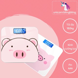 Cân sức khỏe điện tử dễ thương hình heo hồng