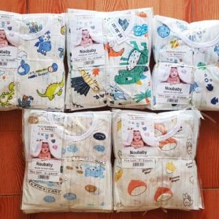 Combo 5 bộ cotton giấy dài tay bé  (4-15kg)
