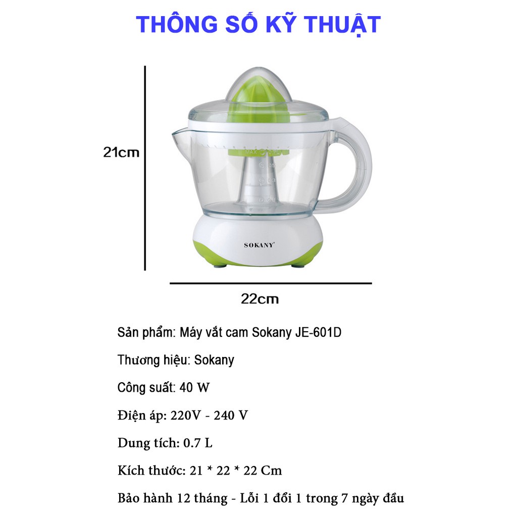 Máy Vắt Cam Sokany, Máy Ép Nước Cam 2 Chiều Tự Động Bảo Hành 12 Tháng