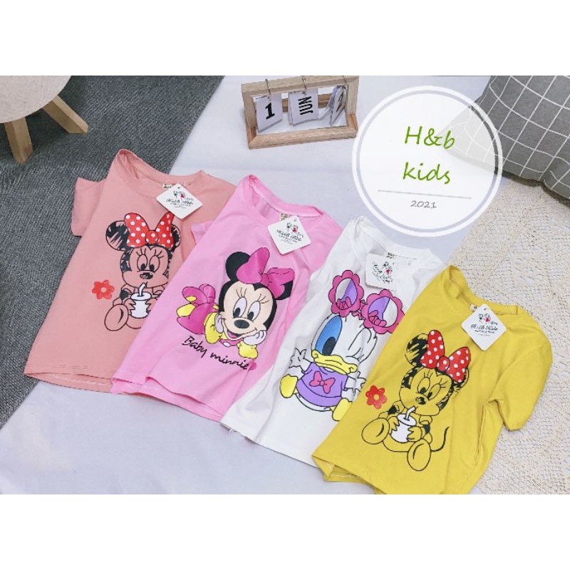 Bộ cotton lửng bé gái size đại H&amp;B kids Mickey Donal