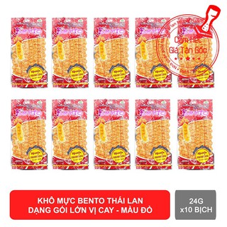 Khô mực Bento thái lan vị cay màu gói 24g x10 gói
