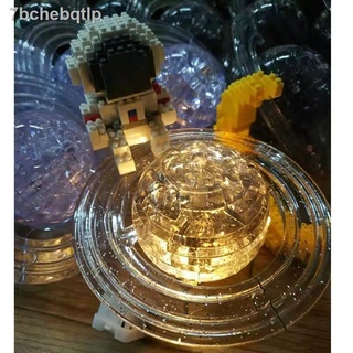 [Ảnh thật/Sẵn]Tự làm câu đố hành tinh pha lê ba chiều vũ trụ nhỏ lắp ráp khối xây dựng bé trai và gái trang trí nhà sáng