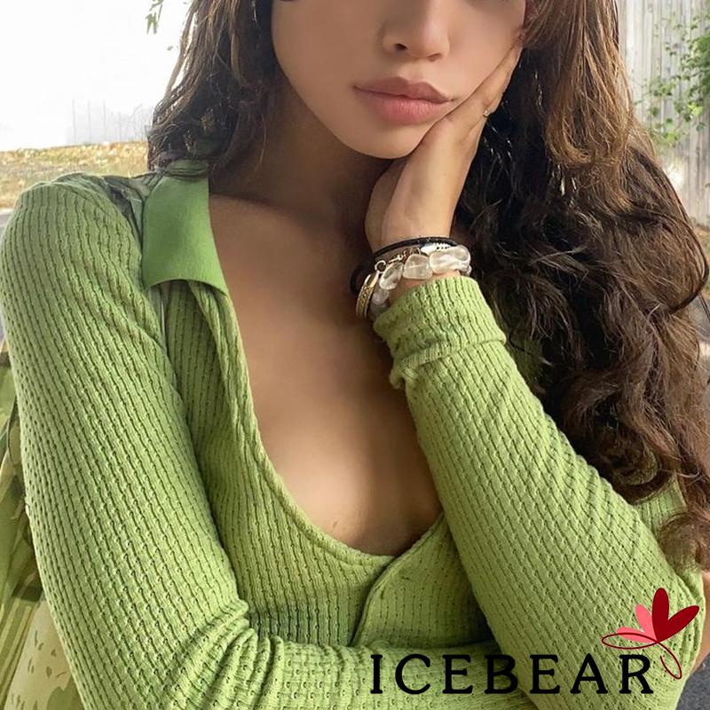 Áo Croptop Tay Dài Cài Nút Màu Sắc Thời Trang Quyến Rũ Cho Nữ