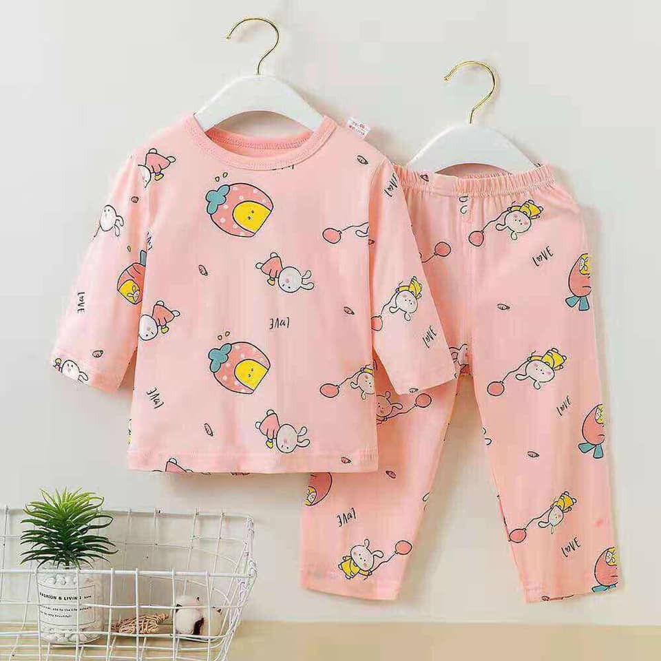 BỘ COTTON XUẤT HÀN DÀI TAY cho bé trai bé gái - bảng màu size trung