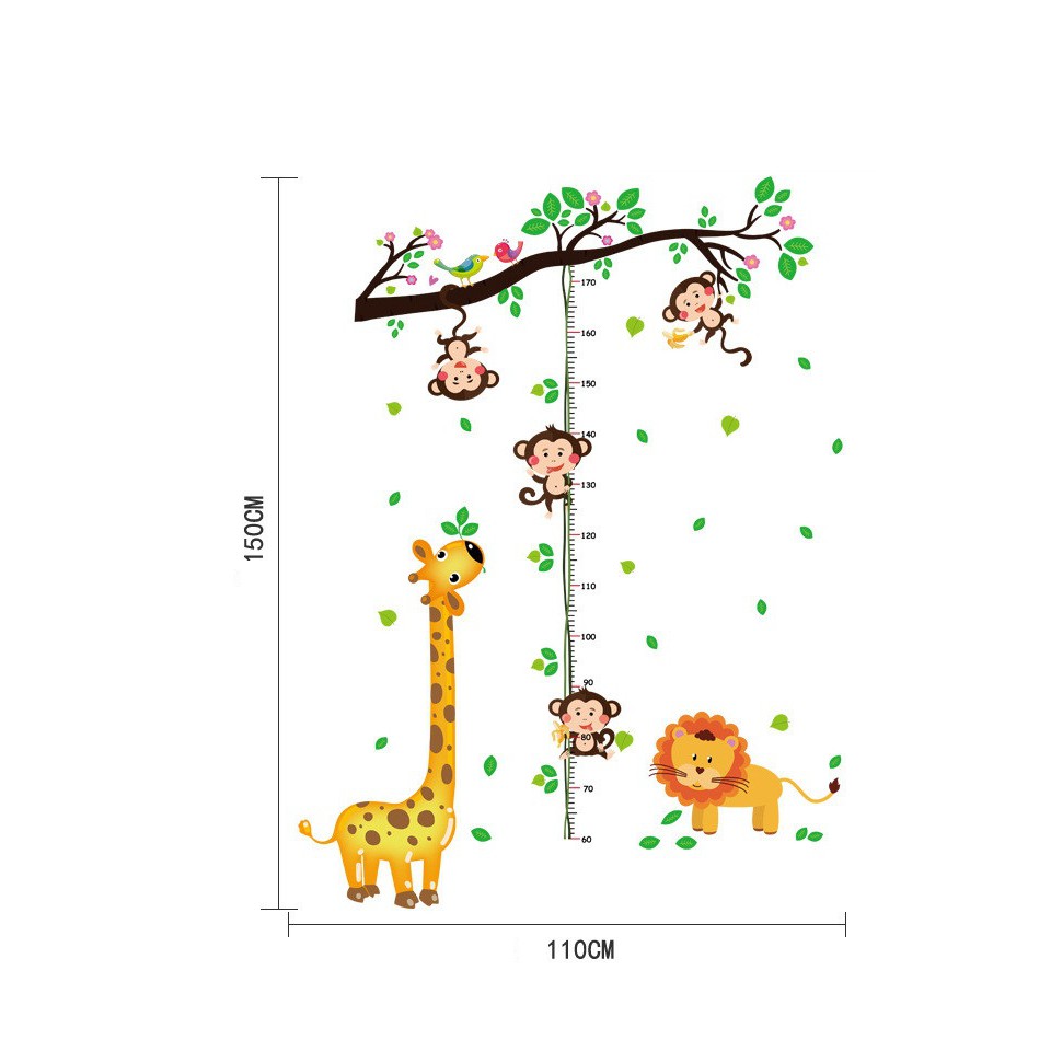 decal dán tường đo chiều cao khỉ | BigBuy360 - bigbuy360.vn
