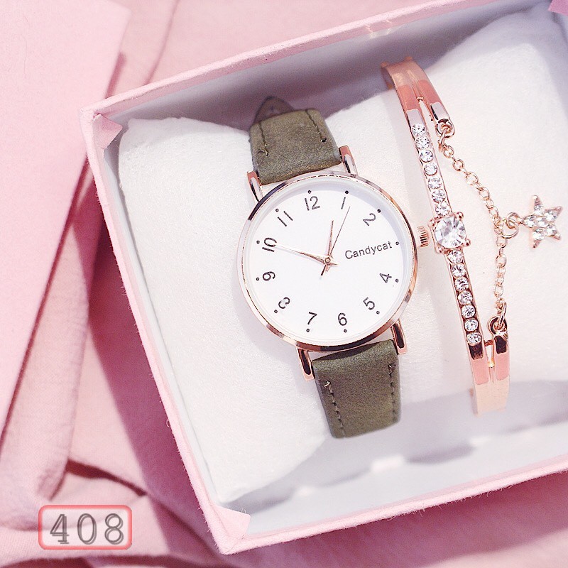 ĐỒNG HỒ NỮ DÂY DA CANDYCAT MẶT SỐ D408 THỜI TRANG | BigBuy360 - bigbuy360.vn