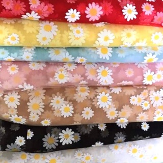 V195🌸 VẢI VOAN LƯỚI HOẠ TIẾT CÚC HOẠ MI MAY ĐỒ CHO DOLL, OBITSU, DIY, HANDMADE, QUILTING, SCRUNCHIES, DECOR