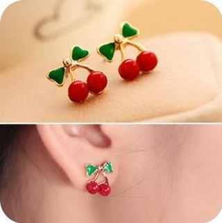 Bông tai hình quả cherry đỏ xinh xắn cho nữ