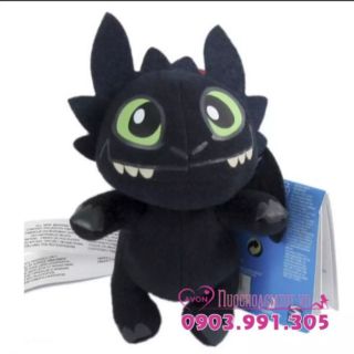 Gấu bông rồng bóng đêm răng sún 17cm tặng túi quà toothless bí kíp luyện rồng how to train dragon