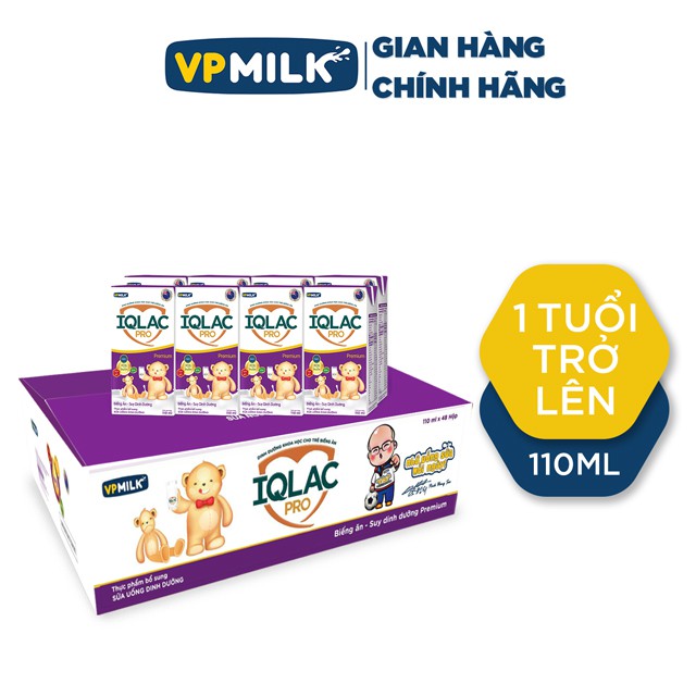 Sữa Bột Pha Sẵn VPMilk IQLac Pro Premium 110ml Thùng 48 Hộp