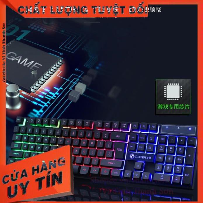 [Mã TH10KD20  hoàn đến10K xu] [MÀU ĐEN] Bộ Bàn Phím Và Chuột Game Led 7 Màu LIMEIDE GTX300 - Vi Tính Thanh Sơn