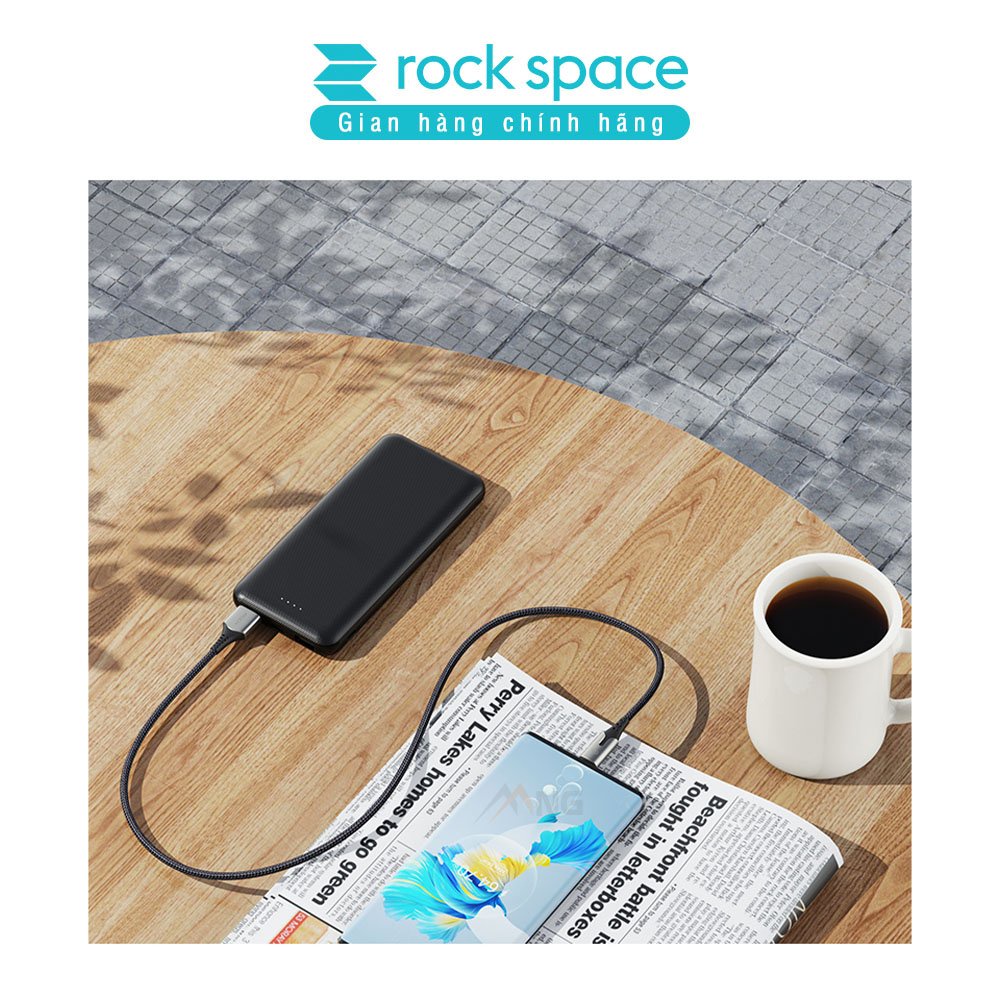 Dây cáp sạc nhanh Rockspace M1 chuẩn Type C sạc nhanh 6A dây dù cho Samsung, Oppo - hàng chính hãng bảo hành 12 tháng